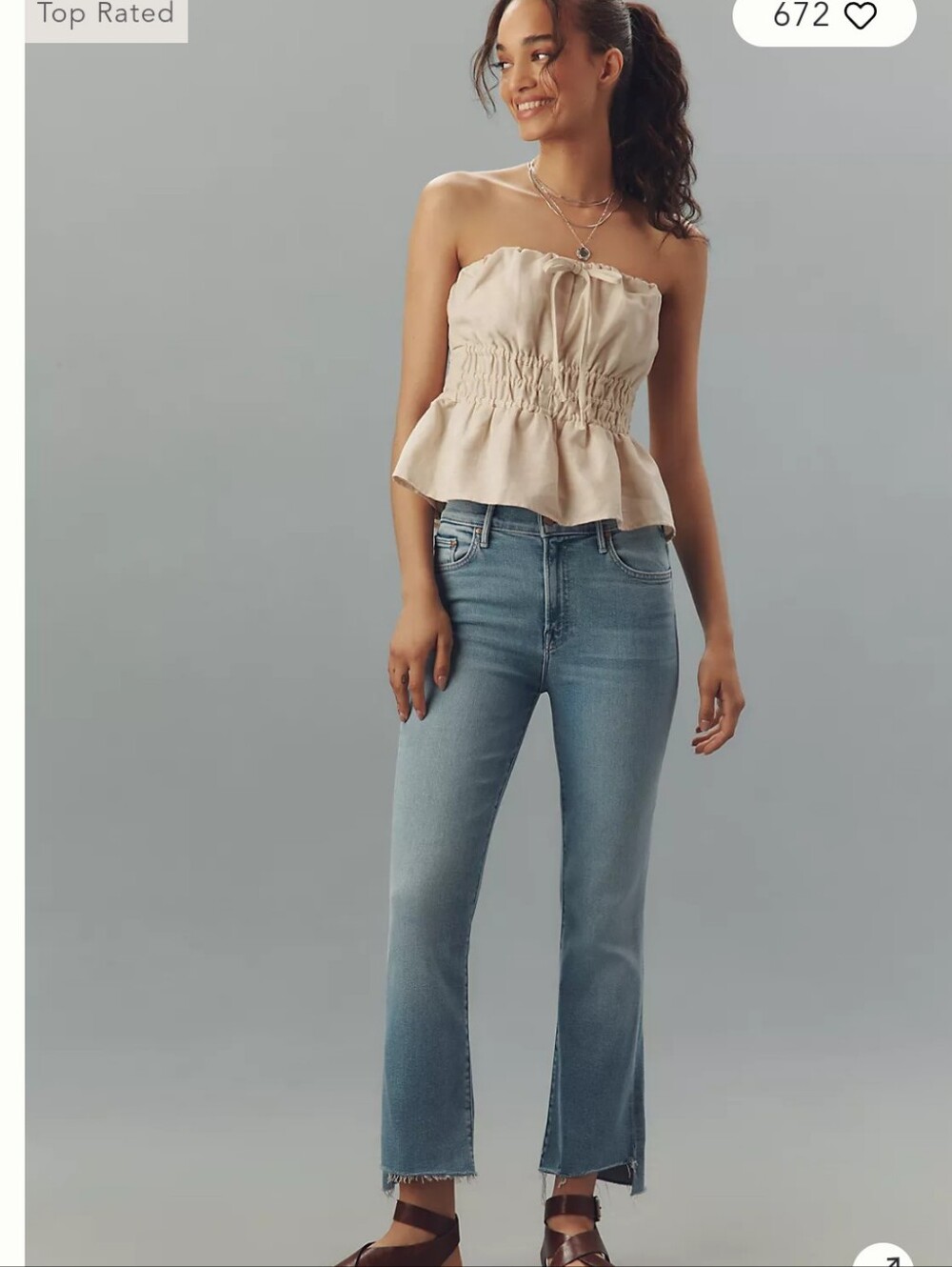 MOTHER The Insider High Rise Cropped Jeans